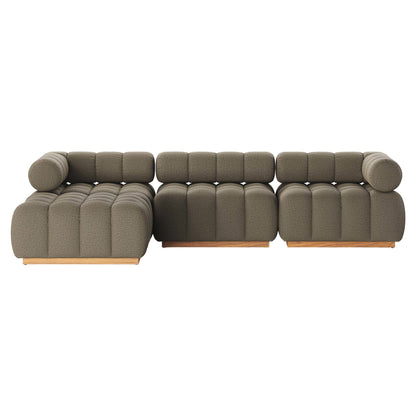 Roma Outdoor 3-Piece Sectional - Alessi Fawn - Left Chaise