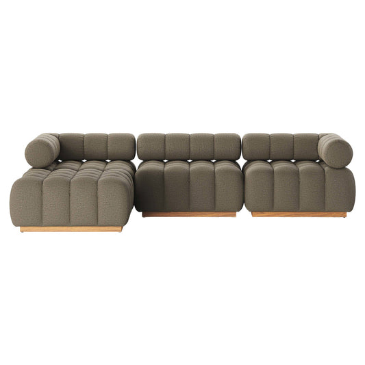 Roma Outdoor 3-Piece Sectional - Alessi Fawn - Left Chaise
