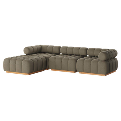 Roma Outdoor 3-Piece Sectional - Alessi Fawn - Left Chaise