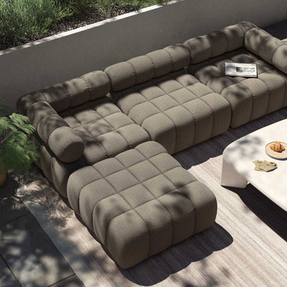 Roma Outdoor 3-Piece Sectional - Alessi Fawn - Left Chaise