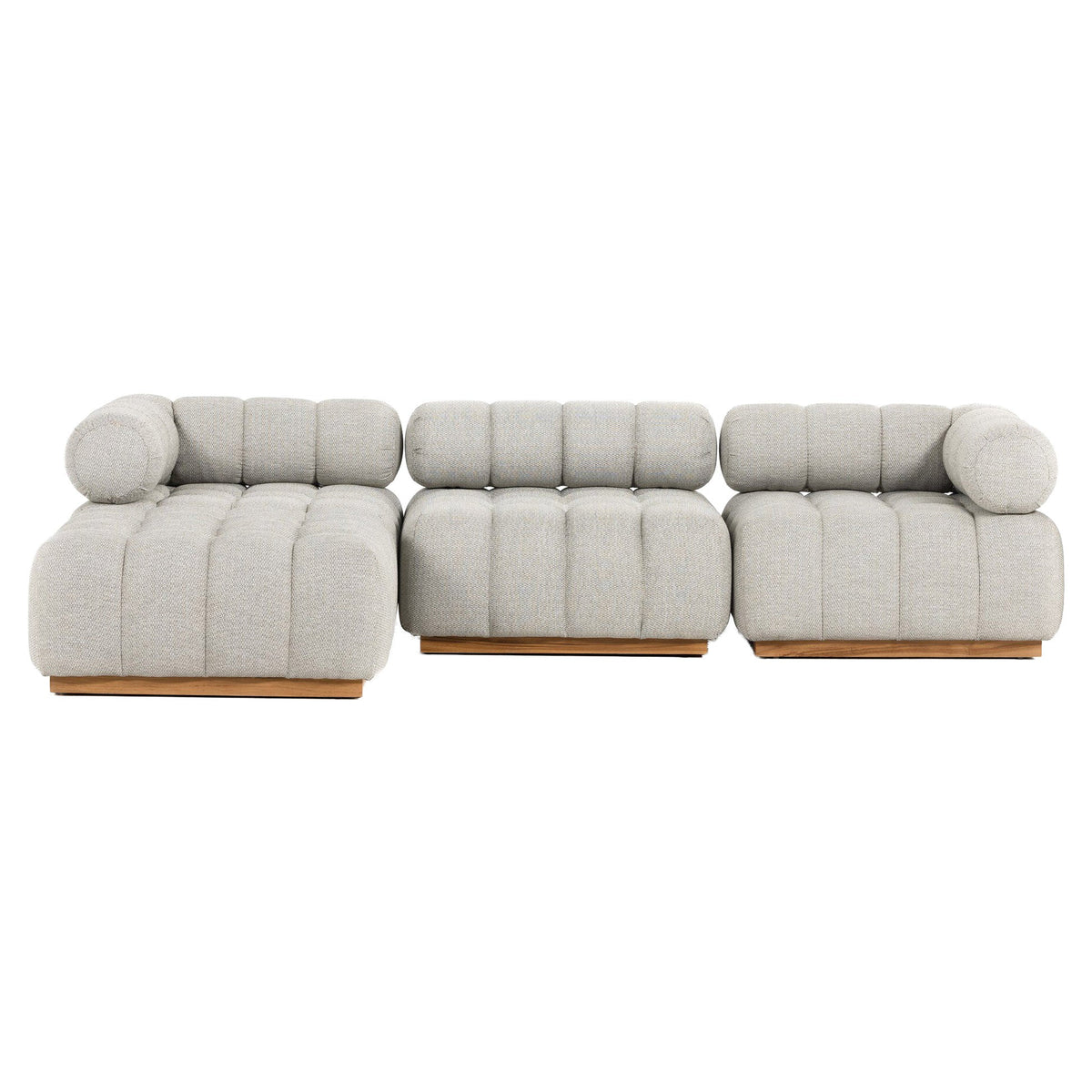Roma Outdoor 3-Piece Sectional - Faye Ash - Left Chaise