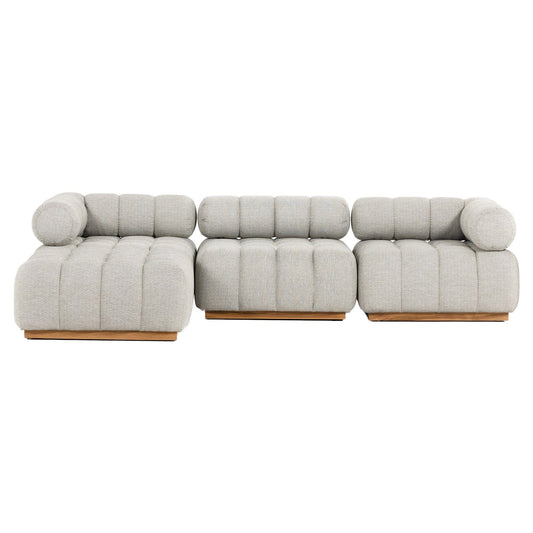 Roma Outdoor 3-Piece Sectional - Faye Ash - Left Chaise