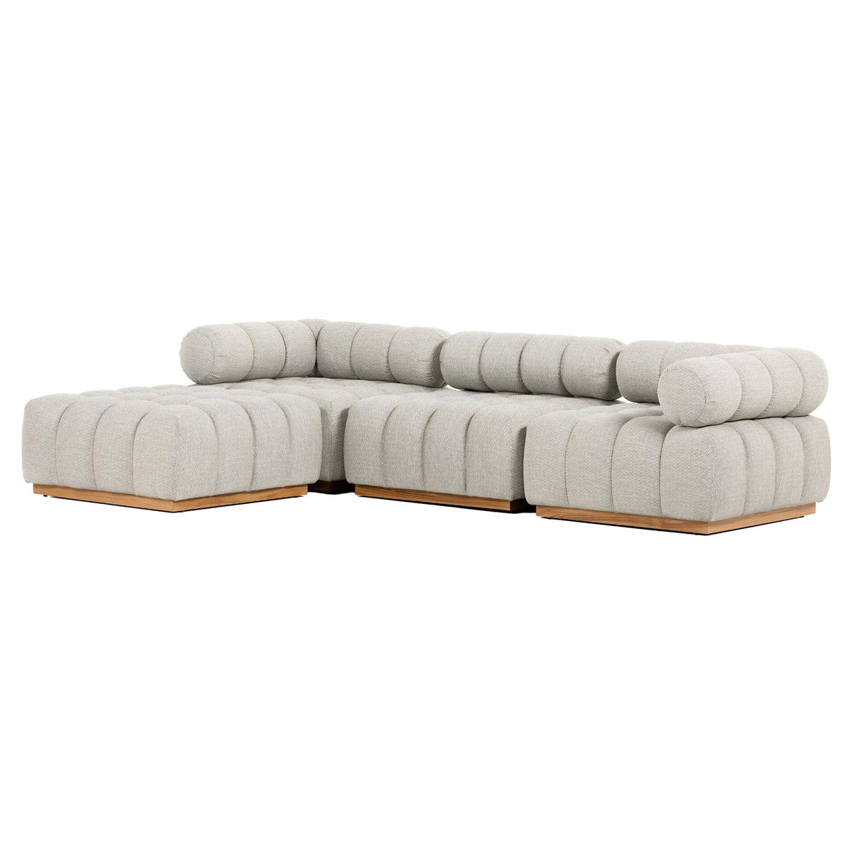 Roma Outdoor 3-Piece Sectional - Faye Ash - Left Chaise