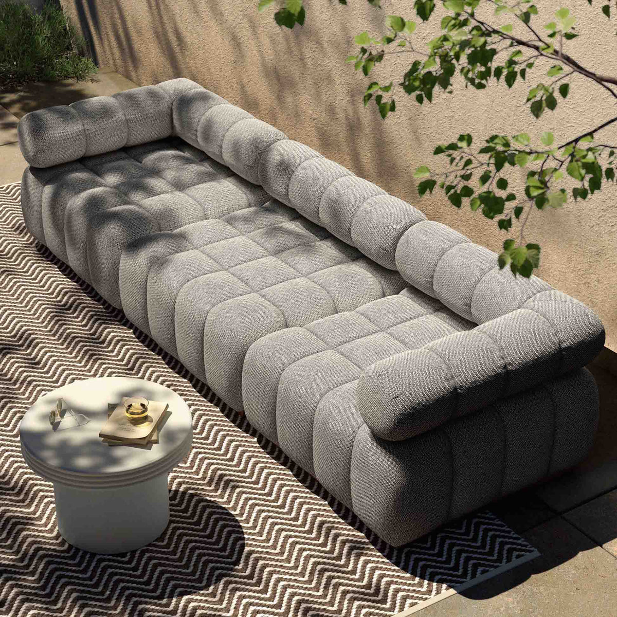 Roma Outdoor 3-Piece Sectional - Faye Ash - Modular