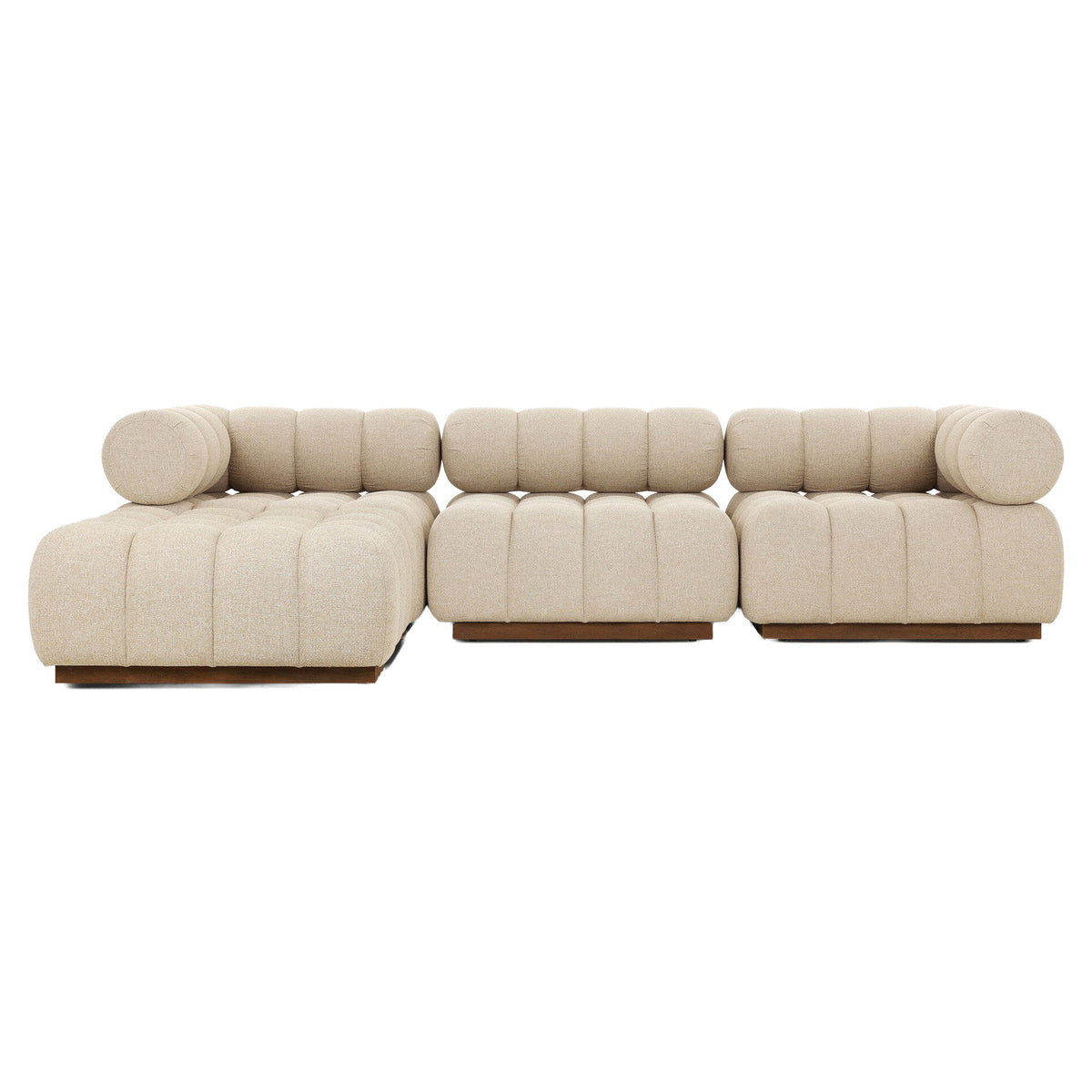 Roma Outdoor 3-Piece Sectional - Hayes Cream - Left Chaise