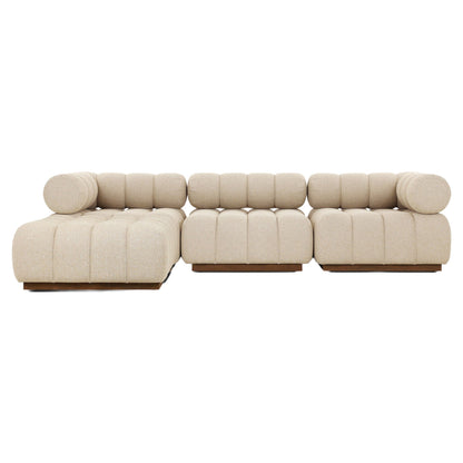 Roma Outdoor 3-Piece Sectional - Hayes Cream - Left Chaise