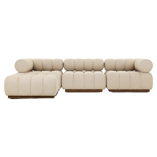 Roma Outdoor 3-Piece Sectional - Hayes Cream - Left Chaise