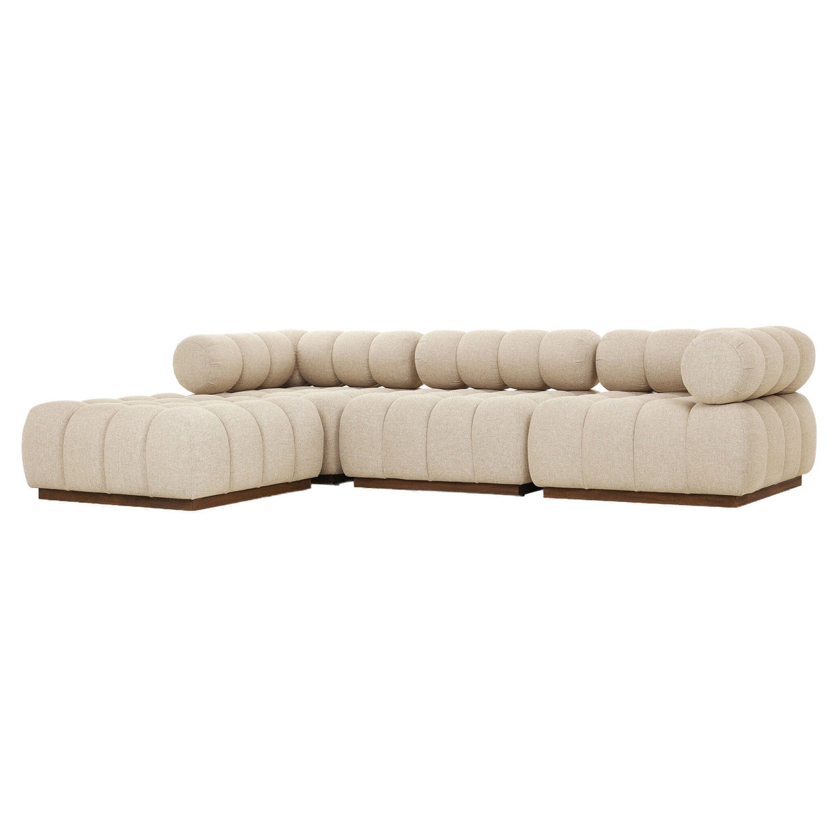 Roma Outdoor 3-Piece Sectional - Hayes Cream - Left Chaise