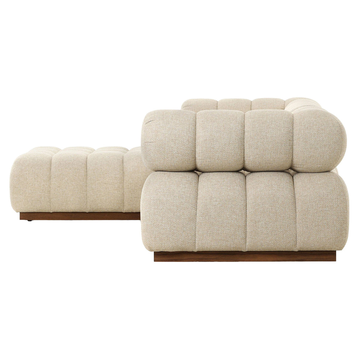 Roma Outdoor 3-Piece Sectional - Hayes Cream - Left Chaise