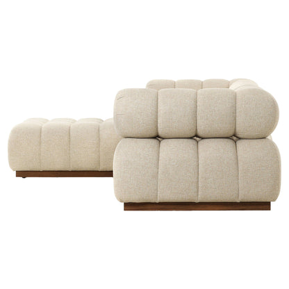 Roma Outdoor 3-Piece Sectional - Hayes Cream - Left Chaise