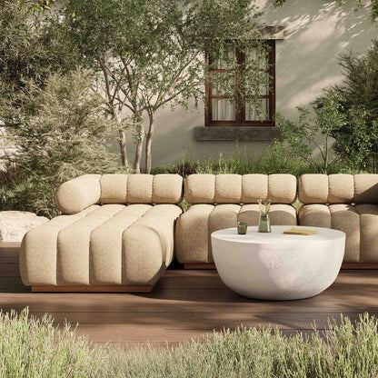Roma Outdoor 3-Piece Sectional - Hayes Cream - Left Chaise