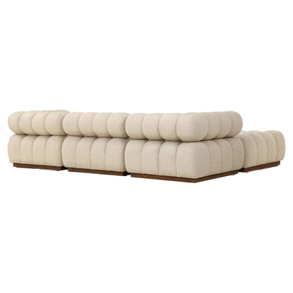 Roma Outdoor 3-Piece Sectional - Hayes Cream - Left Chaise