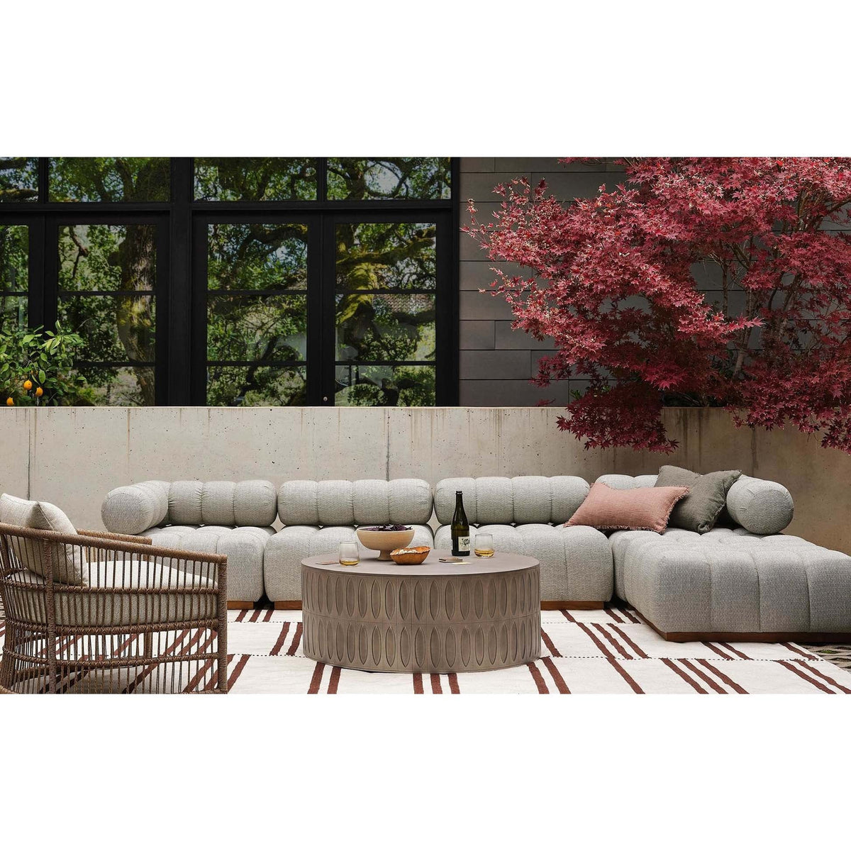 Roma Outdoor 4-Piece Sectional - Faye Ash