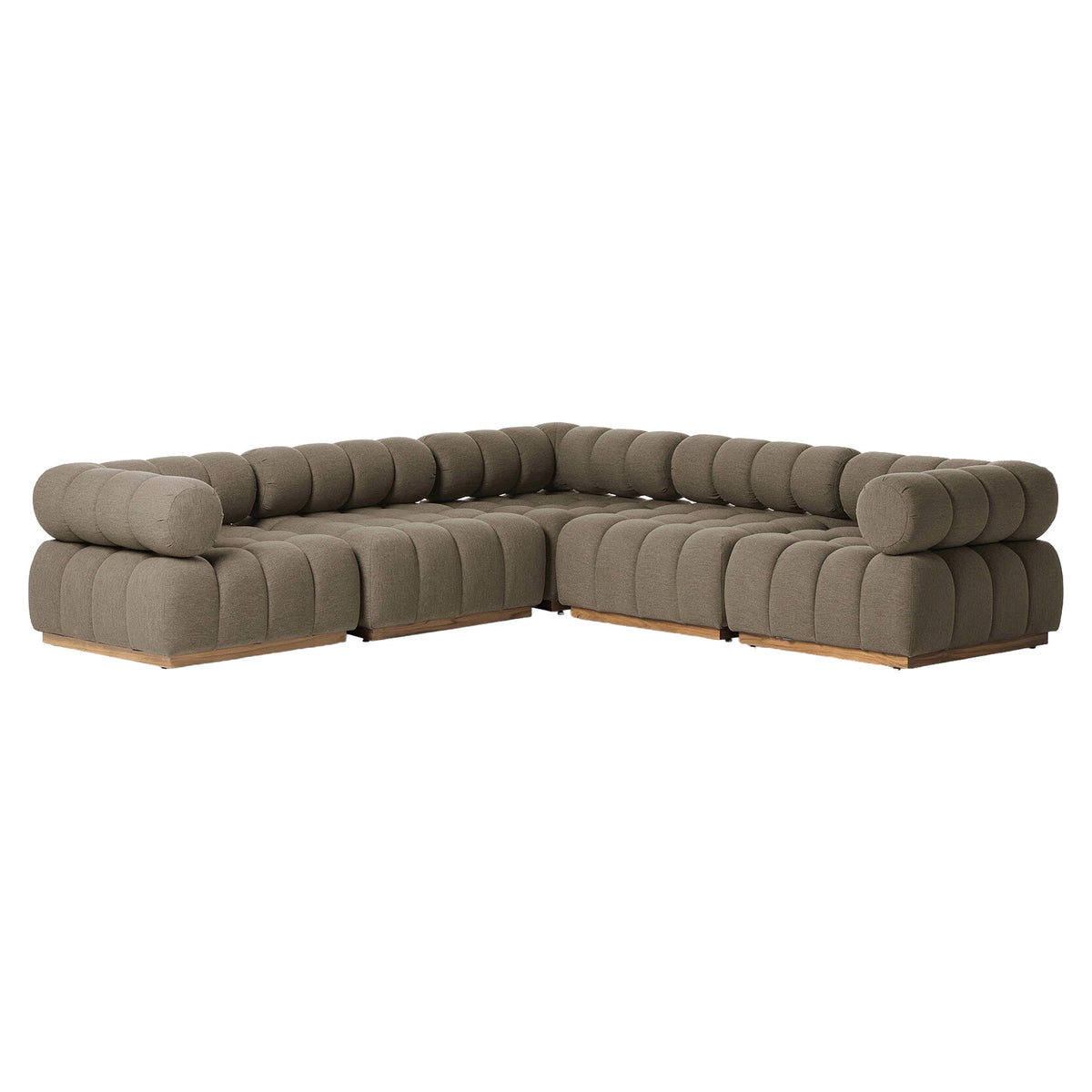 Roma Outdoor 5-Piece Sectional - Alessi Fawn