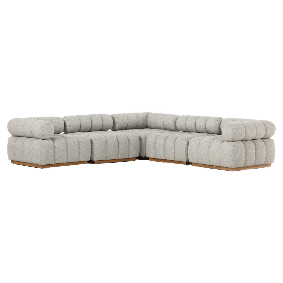Roma Outdoor 5-Piece Sectional - Faye Ash