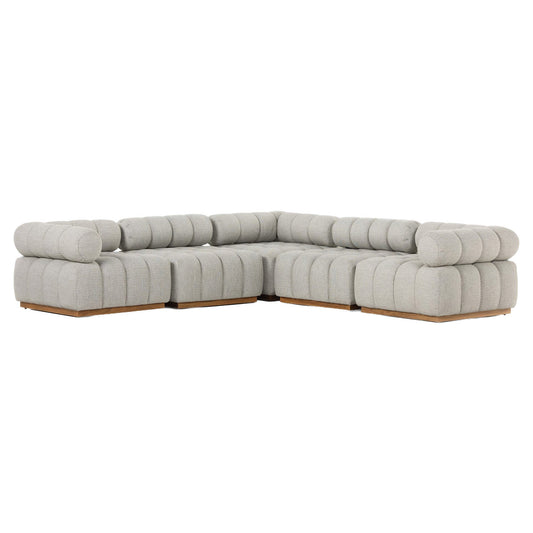 Roma Outdoor 5-Piece Sectional - Faye Ash