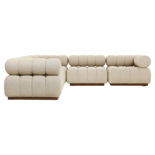 Roma Outdoor 5-Piece Sectional - Hayes Cream