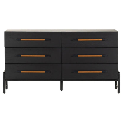 Rosedale 6 Drawer Dresser - Ebony Oak Veneer