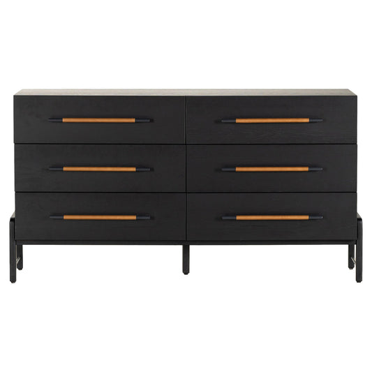 Rosedale 6 Drawer Dresser - Ebony Oak Veneer