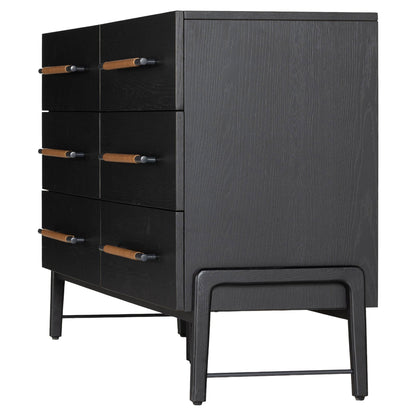 Rosedale 6 Drawer Dresser - Ebony Oak Veneer