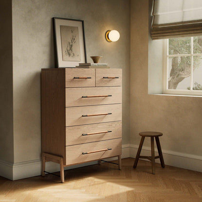 Rosedale 6 Drawer Tall Dresser - Yucca Oak Veneer