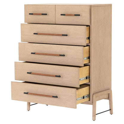 Rosedale 6 Drawer Tall Dresser - Yucca Oak Veneer