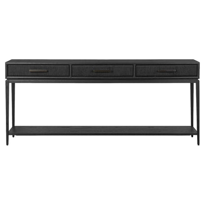 Rosenell Console Table - Black Oak Solid