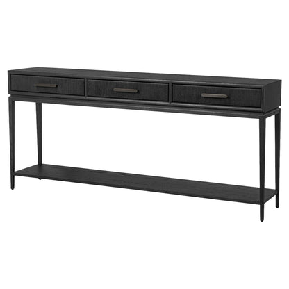 Rosenell Console Table - Black Oak Solid