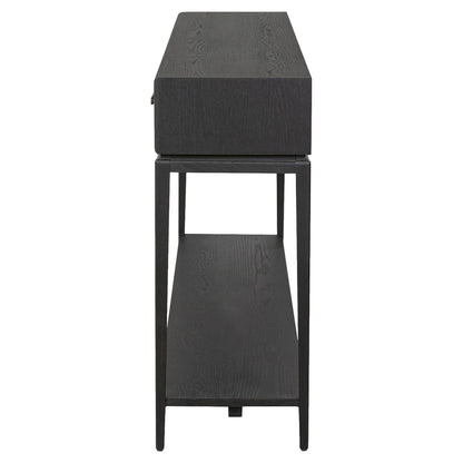 Rosenell Console Table - Black Oak Solid