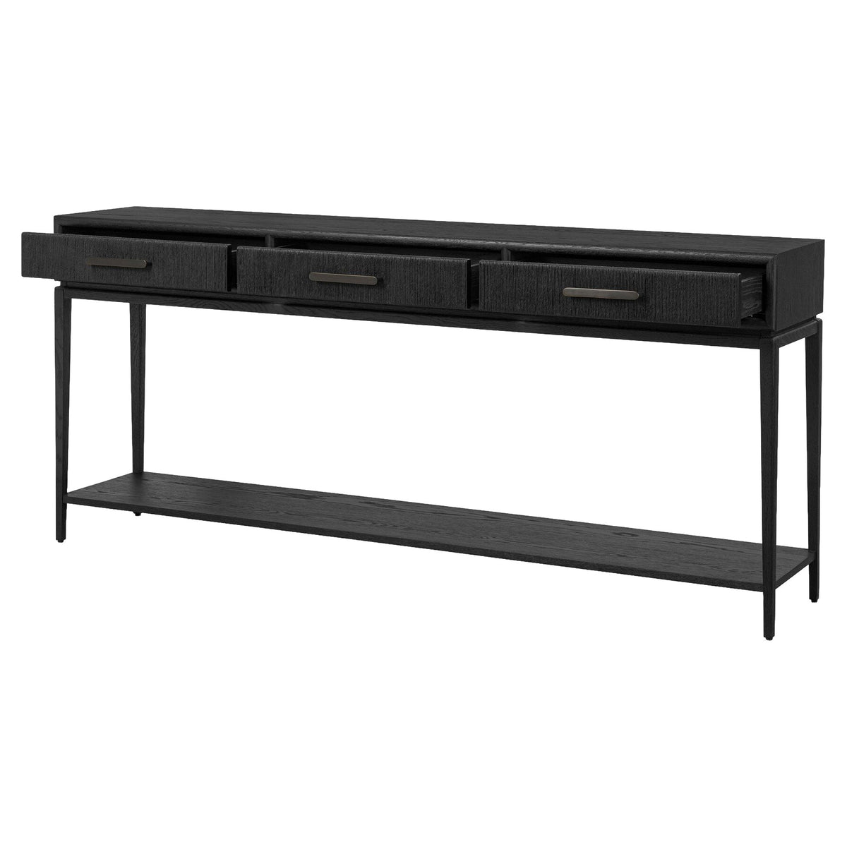 Rosenell Console Table - Black Oak Solid