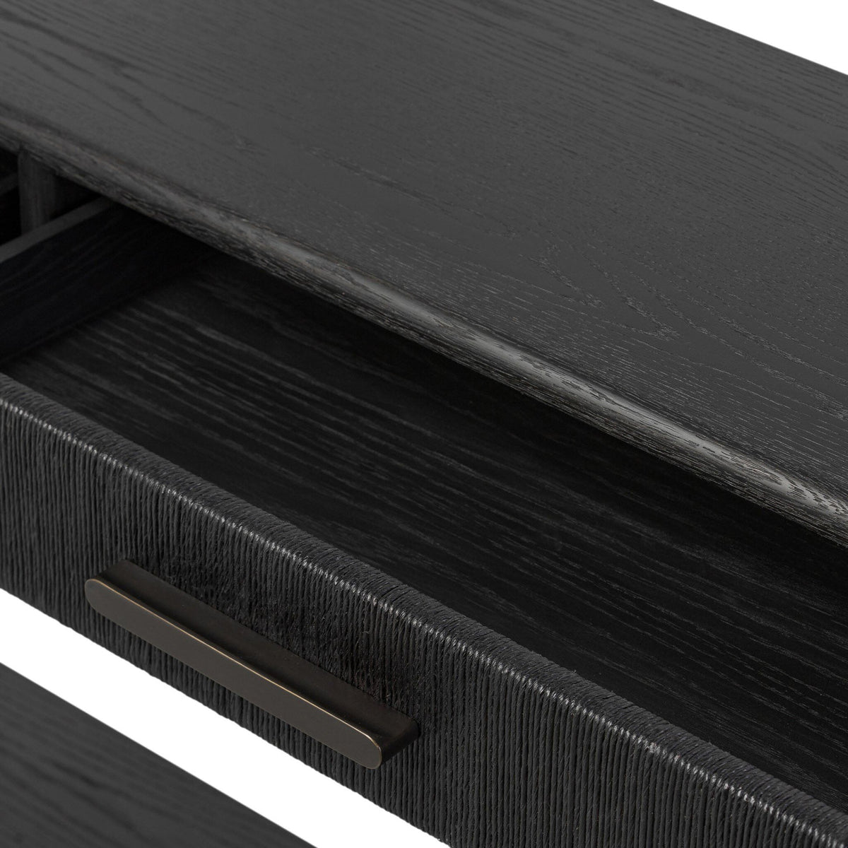 Rosenell Console Table - Black Oak Solid