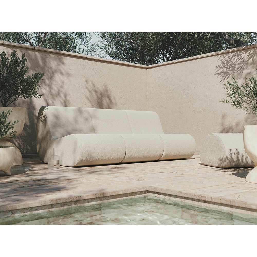 Rouli Outdoor Modular Sofa - Center Module, Off-White