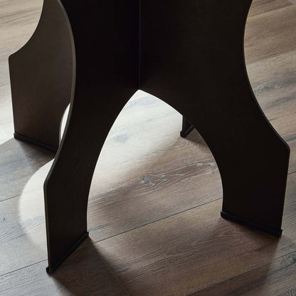 Round Side Table In Solid Iron - Bronze Hammered Textured