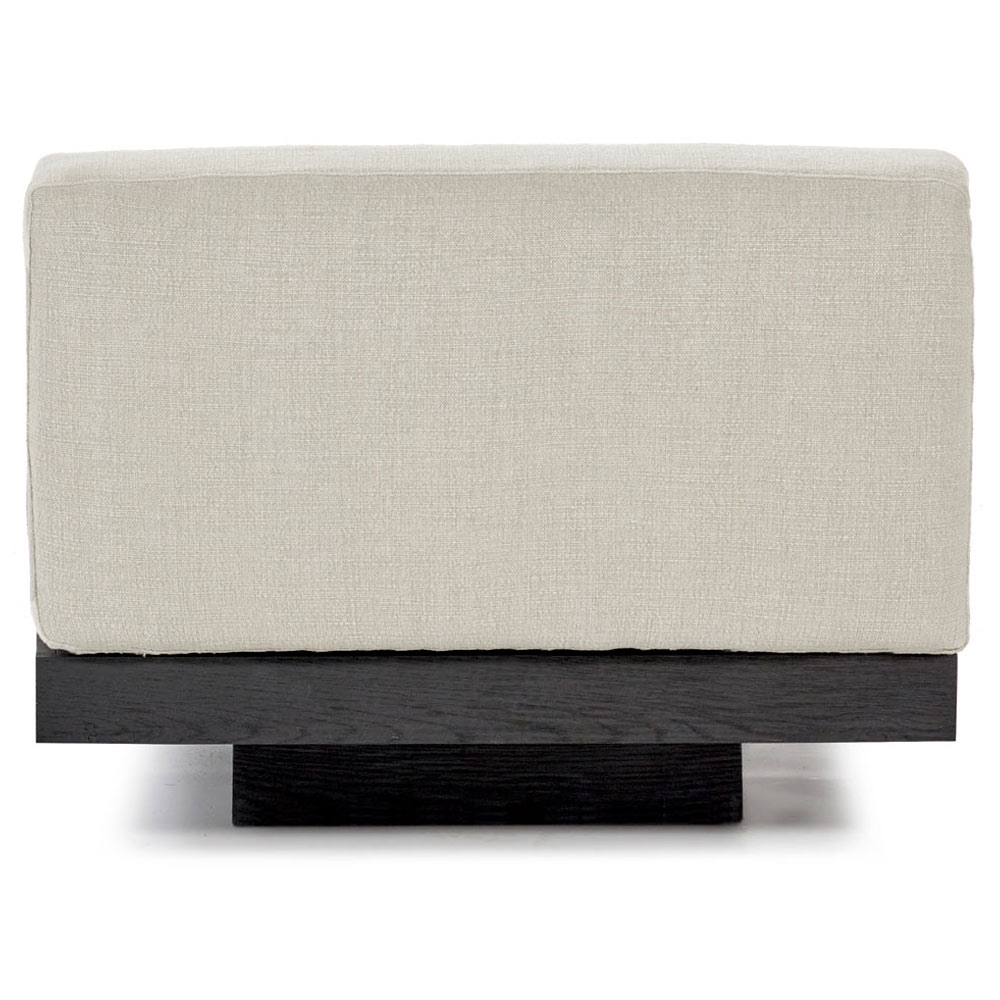 Rudolph 1 Seater Bench - Beige Cushions, Black Oak Base