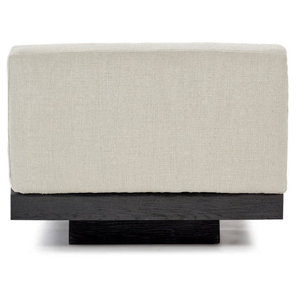 Rudolph 1 Seater Bench - Beige Cushions, Black Oak Base