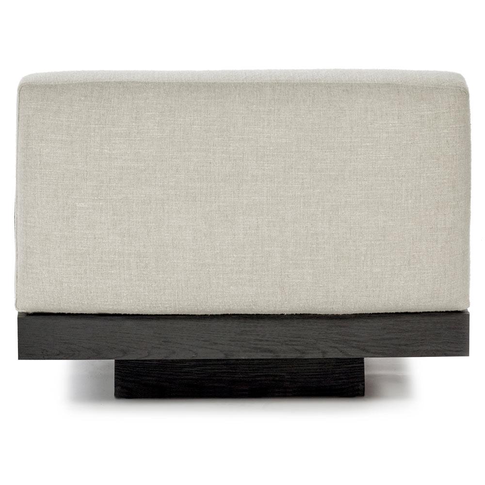 Rudolph 1 Seater Bench - Bone Cushions, Black Oak Base