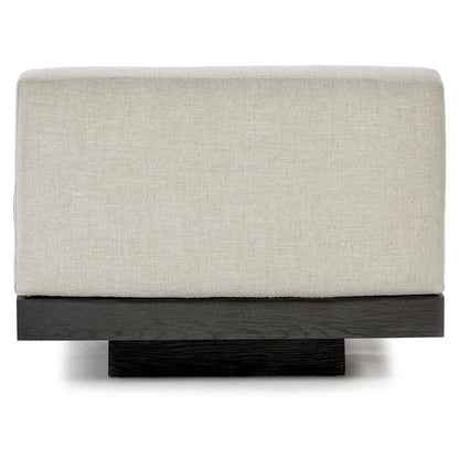 Rudolph 1 Seater Bench - Bone Cushions, Black Oak Base