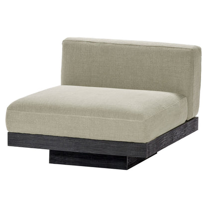 Rudolph 1 Seater Bench - Sand Cushions, Black Oak Base
