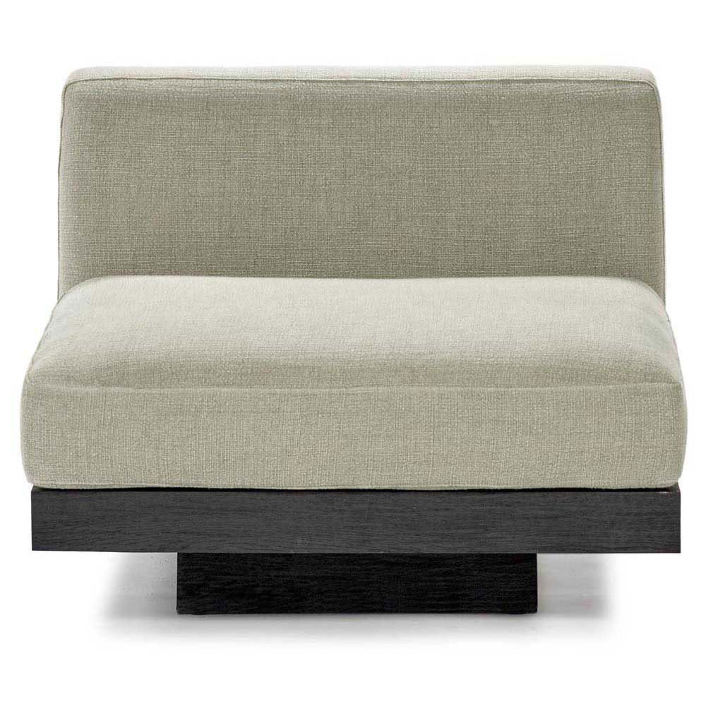 Rudolph 1 Seater Bench - Sand Cushions, Black Oak Base