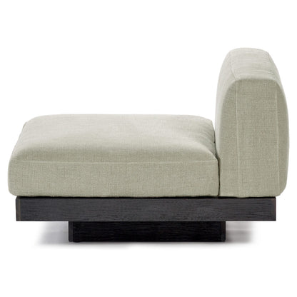 Rudolph 1 Seater Bench - Sand Cushions, Black Oak Base
