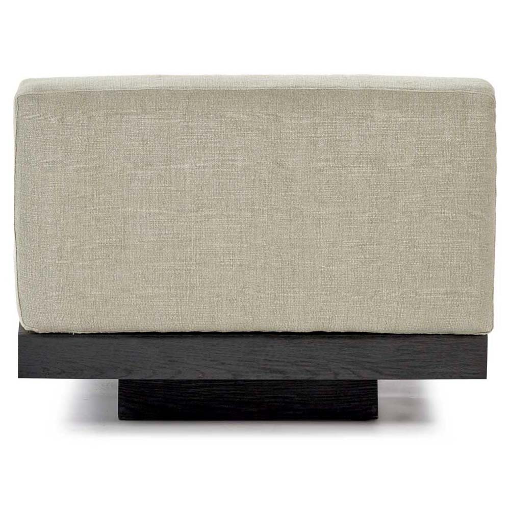 Rudolph 1 Seater Bench - Sand Cushions, Black Oak Base