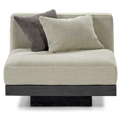 Rudolph 1 Seater Bench - Sand Cushions, Black Oak Base