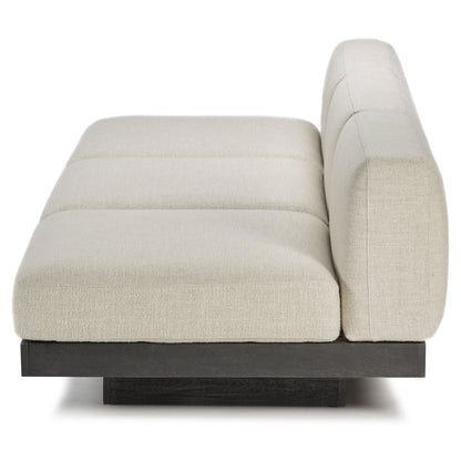Rudolph 3 Seater Bench Sofa - Bone Cushions, Black Oak Base