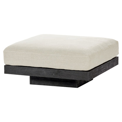 Rudolph Ottoman - Beige Cushions, Black Oak Base