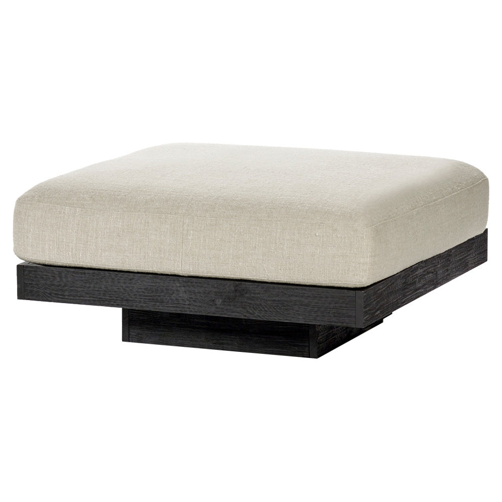 Rudolph Ottoman - Bone Cushions, Black Oak Base