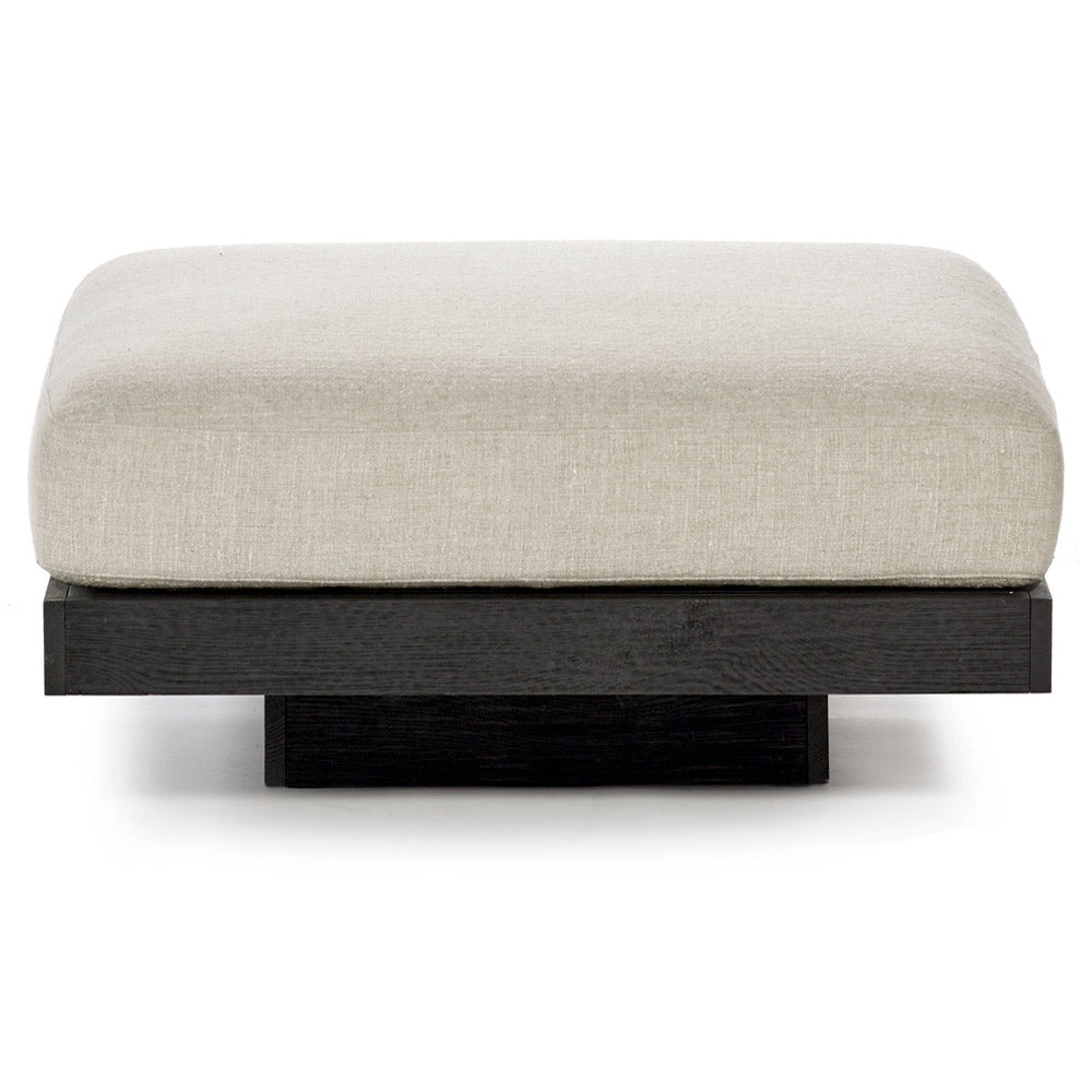 Rudolph Ottoman - Bone Cushions, Black Oak Base