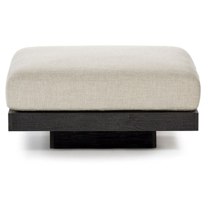 Rudolph Ottoman - Bone Cushions, Black Oak Base