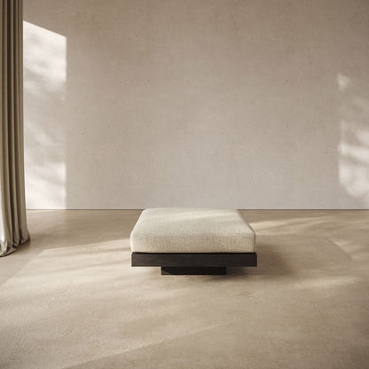 Rudolph Ottoman - Bone Cushions, Black Oak Base