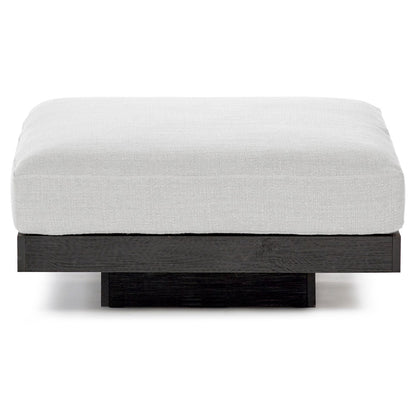 Rudolph Ottoman - Off White Cushions, Black Oak Base