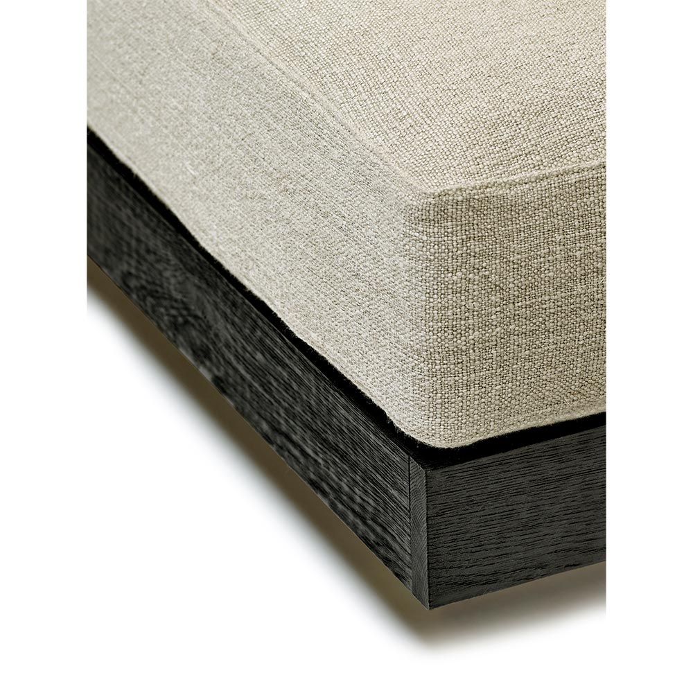 Rudolph Ottoman - Sand Cushions, Black Oak Base